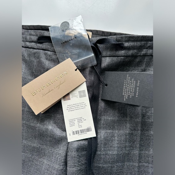 Burberry dark grey plaid tailored pants trousers size 12 - Picture 10 of 11